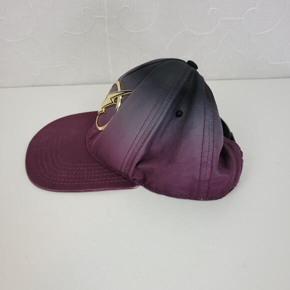 DC Comics Mens/Kids The Flash Logo Superhero Metal Baseball Snap Back Hat Purple - Picture 2 of 12